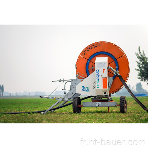 Dispositif d&#39;irrigation d&#39;enrouleur de tuyau agricole de vente chaude de Bauer